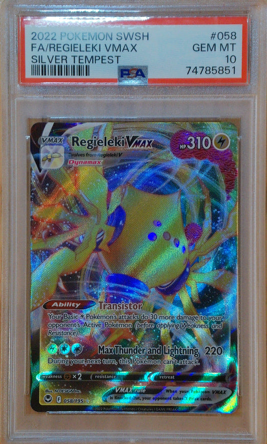 Regieleki VMax #58/195 - Silver Tempest - PSA 10 Gem/Mint
