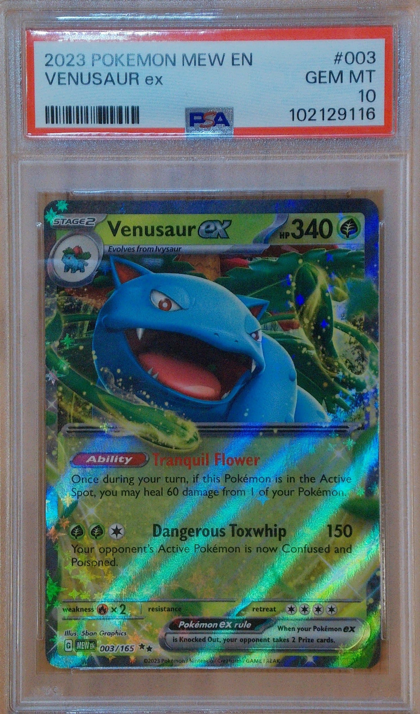 Venusaur Ex #003/165 - Scarlet and Violet - PSA 10 Gem Mint