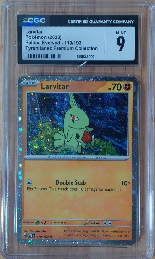 Larvitar #110/193 - Paldea Evolved - CGC 9.0 - Cosmos Holo