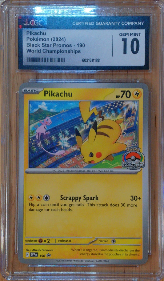 Pikachu #190 - Black Star Promos - CGC 10 - World Championships