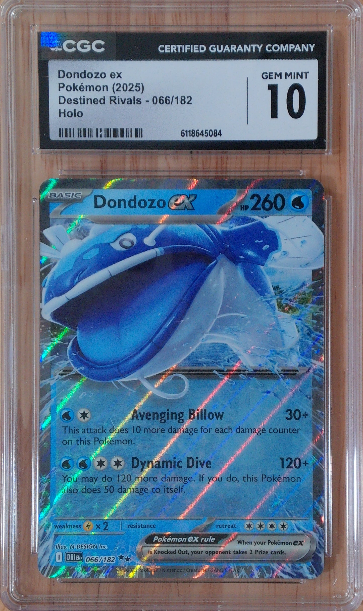 Dondozo Ex #066/182 - Destined Rivals - CGC 10.0 - Holo