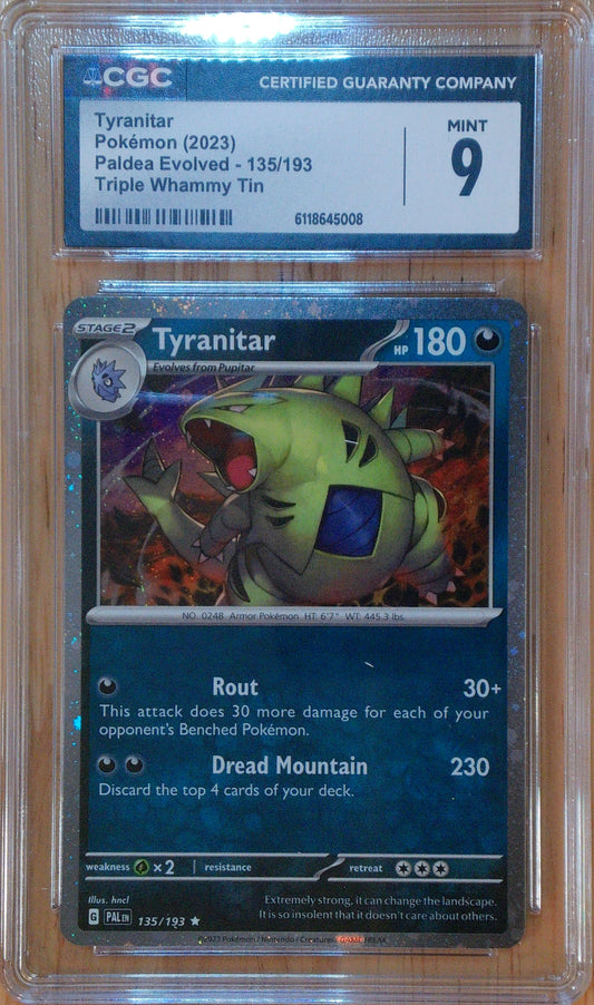 Tyranitar #135/193 - Paladea Evolved - CGC 9.0 - Cosmos Holo