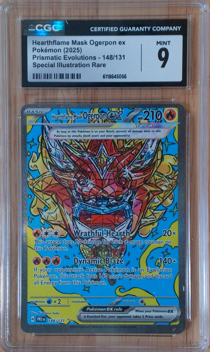HearthFlame Mask Ogrepon Ex #148/131 - Prismatic Evolutions - CGC 9.0 Mint