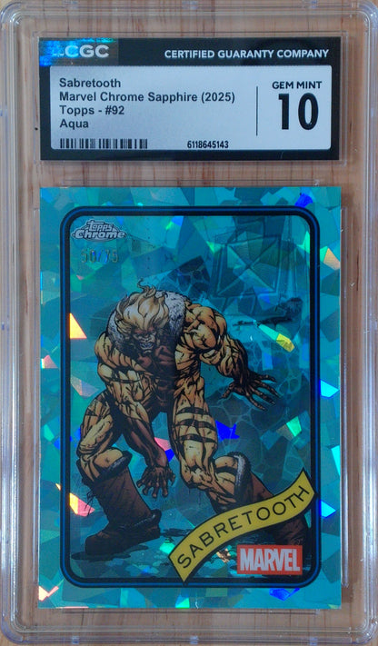 Sabretooth #92 - Marvel Chrome Sapphire - CGC 10 - Aqua Sapphire