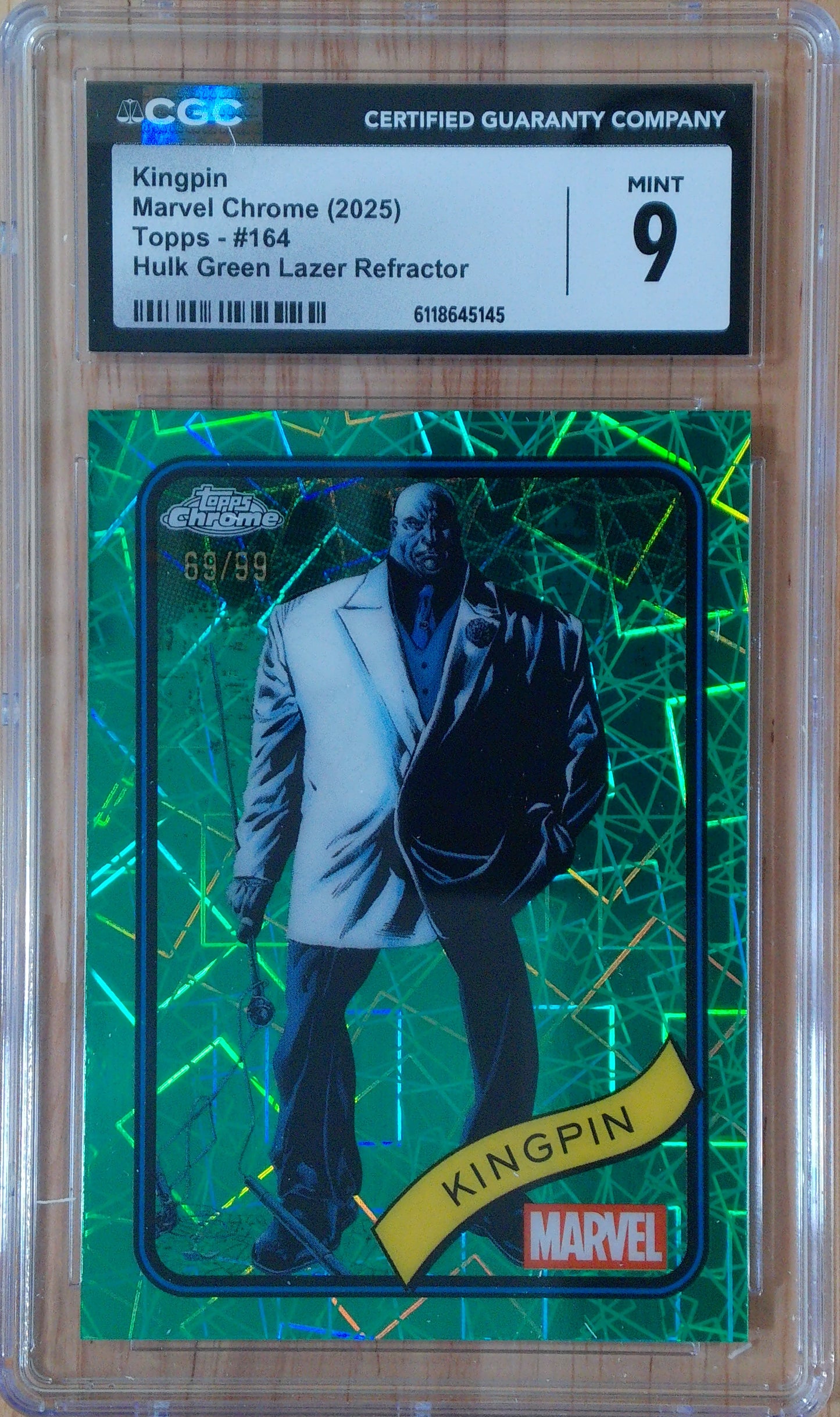 Kingpin #164 - Marvel Chrome Sapphire - CGC 9.0 - Hulk Grean Lazer Refractor