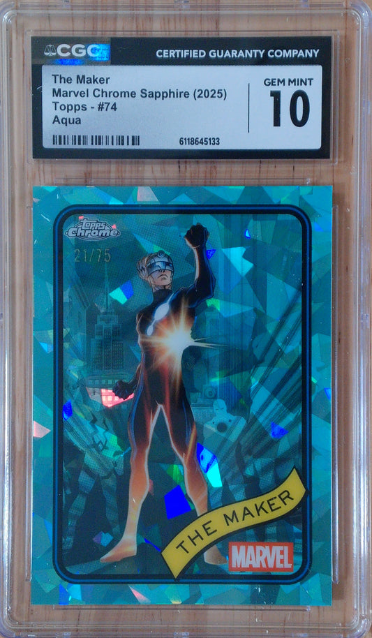 The Maker #074 - Marvel Chrome Sapphire - CGC 10.0 - Aqua Sapphire