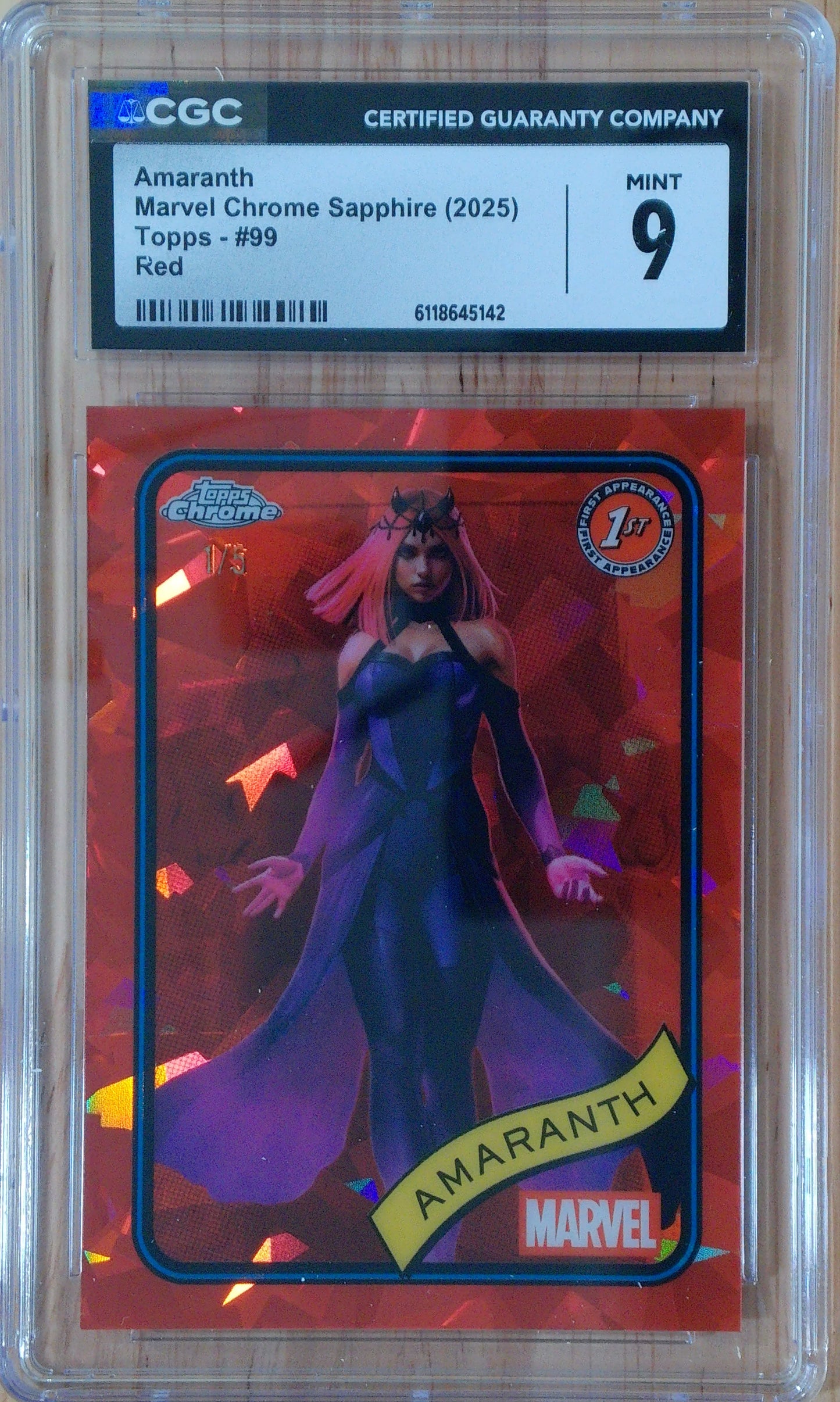 Amaranth #099 - Marvel Chrome Sapphire - CGC 9.0 - Red Sapphire
