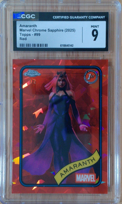 Amaranth #099 - Marvel Chrome Sapphire - CGC 9.0 - Red Sapphire