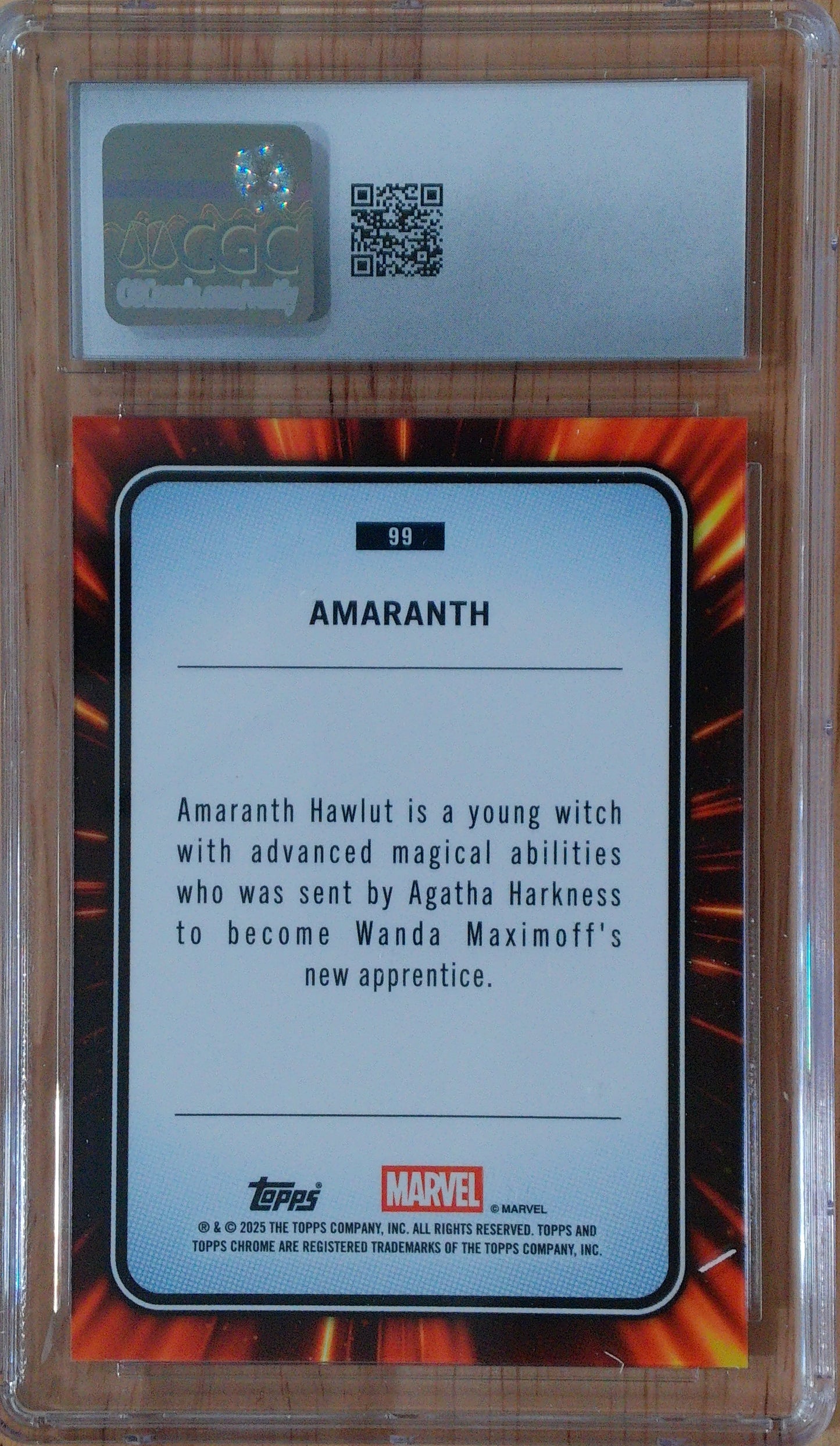 Amaranth #099 - Marvel Chrome Sapphire - CGC 9.0 - Red Sapphire