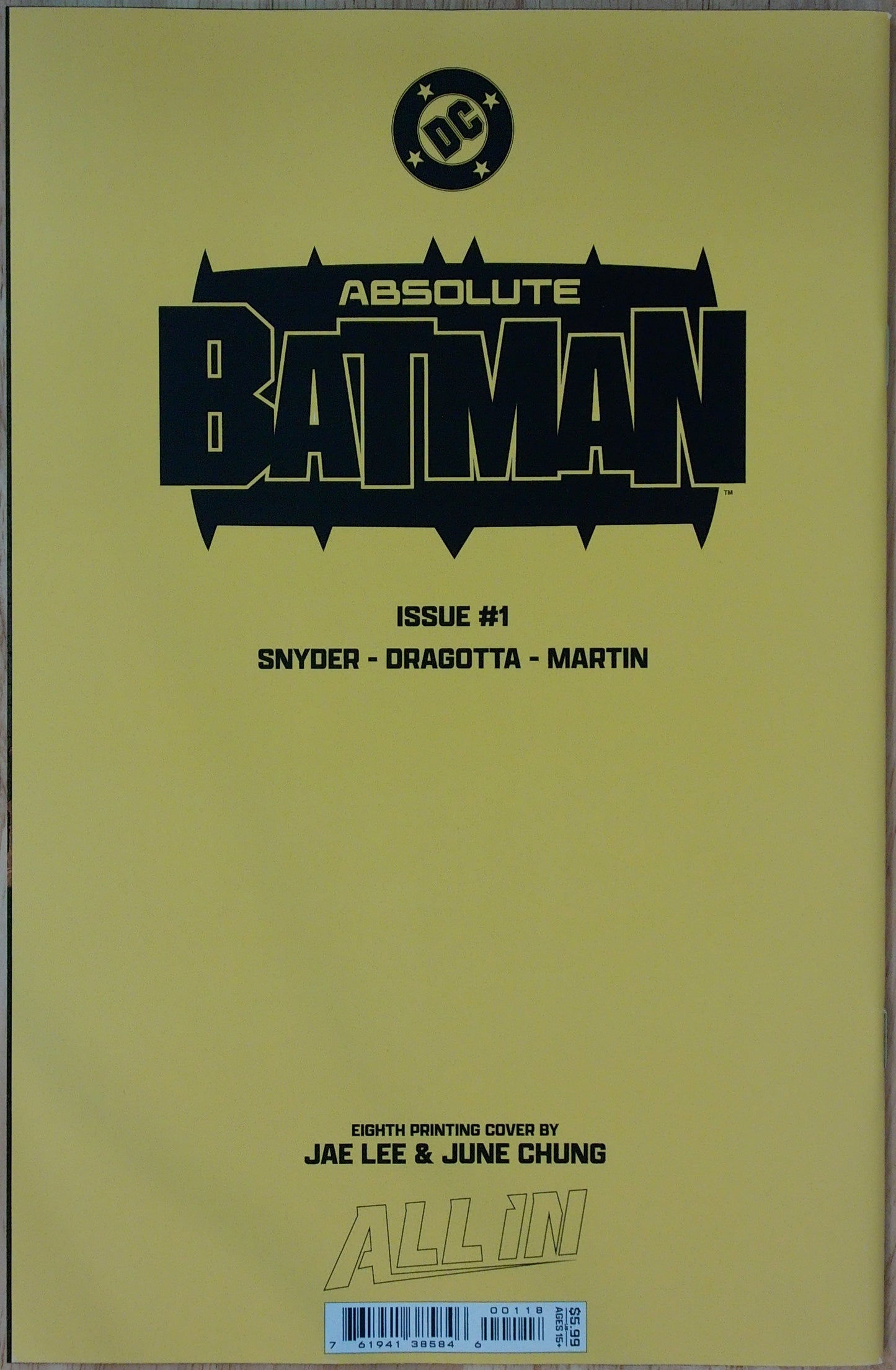 Absolute Batman Vol 1 #1 - Jae Lee 8th Print