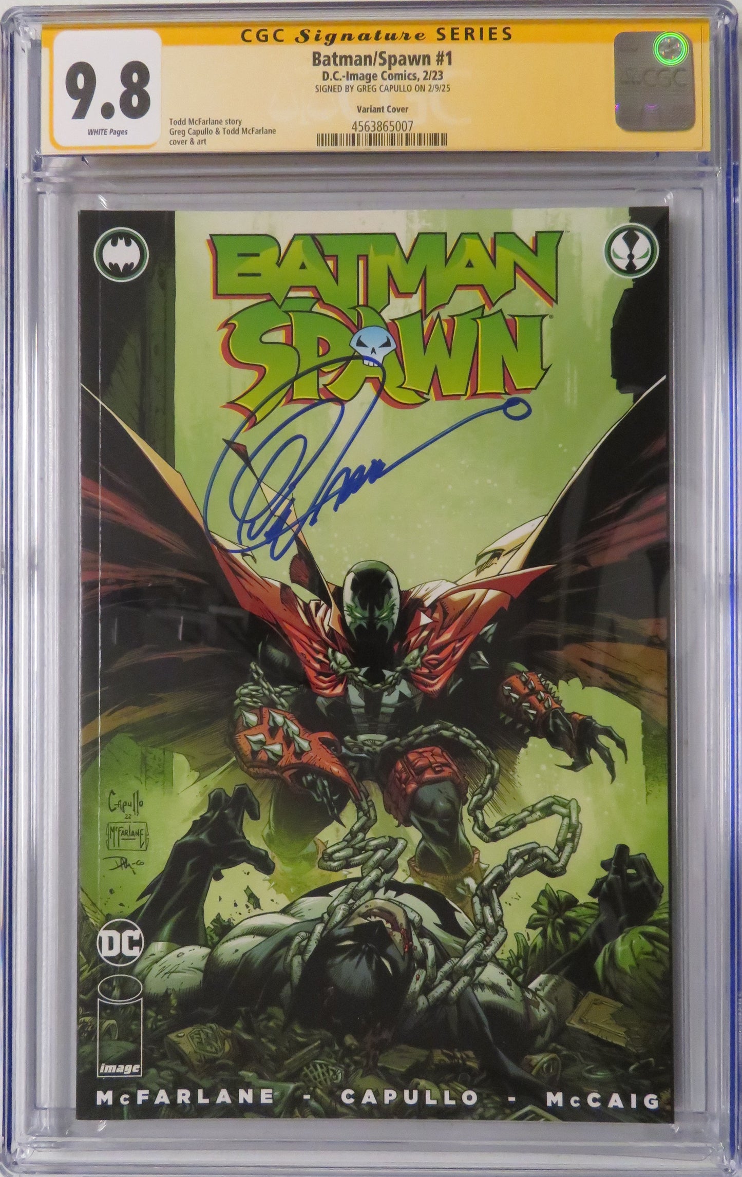 Batman/Spawn #1 - Capullo Spawn Cover CGC SS 9.8 Signed by Capullo