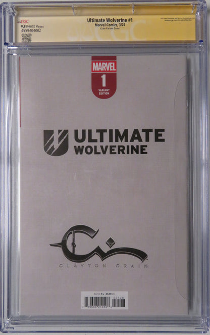 Ultimate Wolverine #1 - CGC SS 9.9 - Clayton Crain Exclusive Signed with Crain Infinity Sig