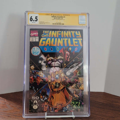 Infinity Gauntlet #1 CGC SS 6.5 Signed By Joe Rubinstein