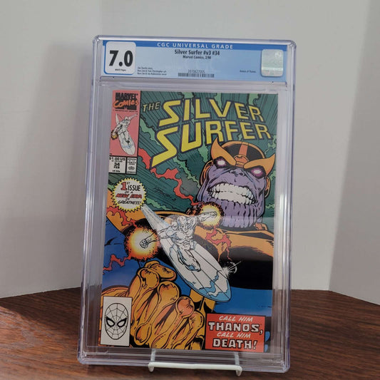 Silver Surfer #34 CGC 7.0 - Thanos appearance.