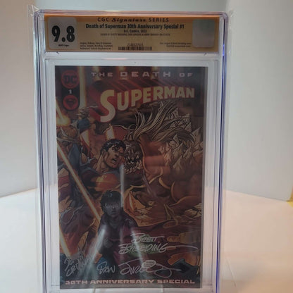 Death of Superman 30th Anniversary Special 1  CGC 9.8  3x Signed