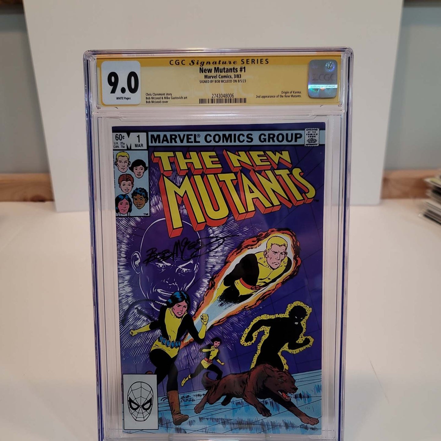 New Mutants 1 CGC 9.0 1983 Signed by Bob McLeod