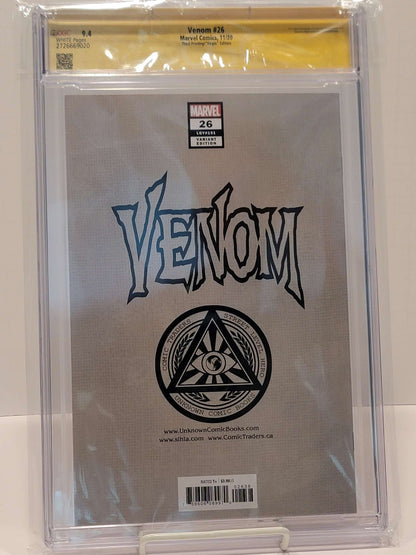 Venom #26 Third Printing Virgin Cover CGC SS 9.4 Signed By Donny Cates