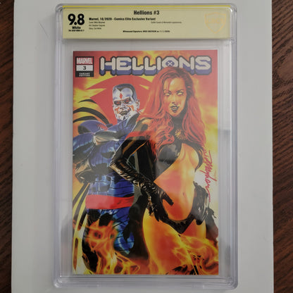 Hellions #3 Trade CoverCBCS 9.8 Signed By Mike Mayhew