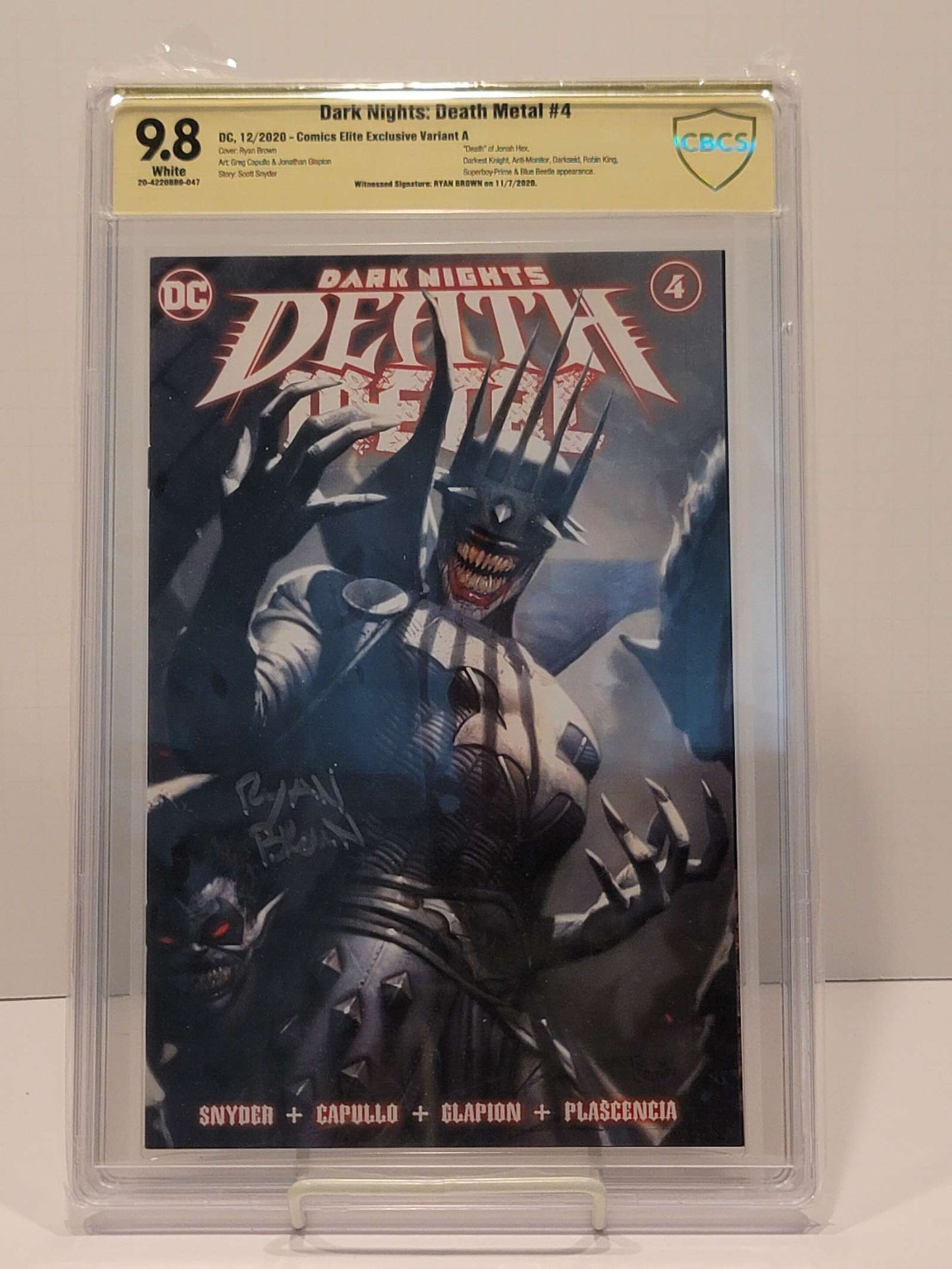 Dark Nights: Death Metal #4 CBCS 9.8 Signed By Ryan Brown