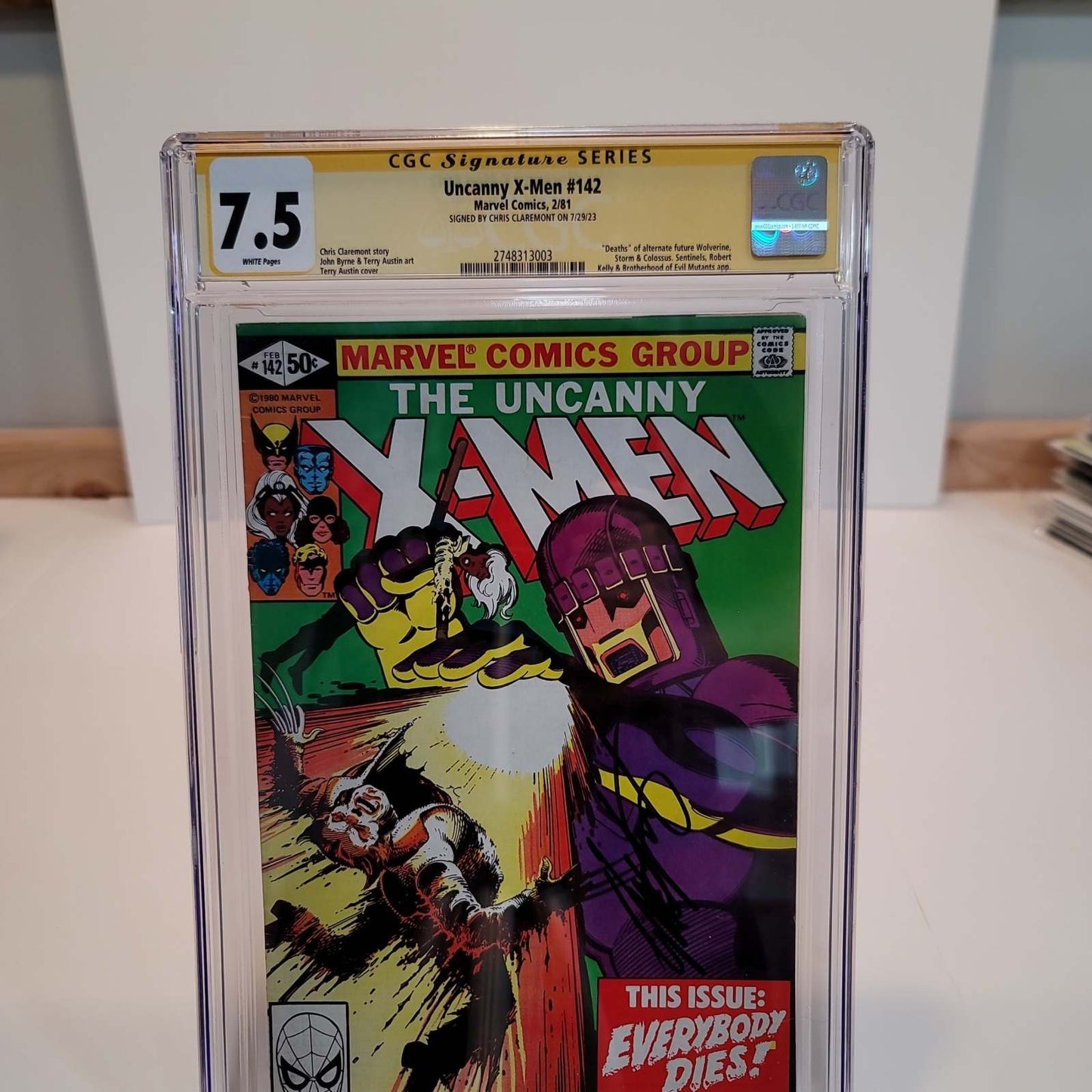 Uncanny X-Men 142  CGC 7.5 1981 Signed by Chris Claremont